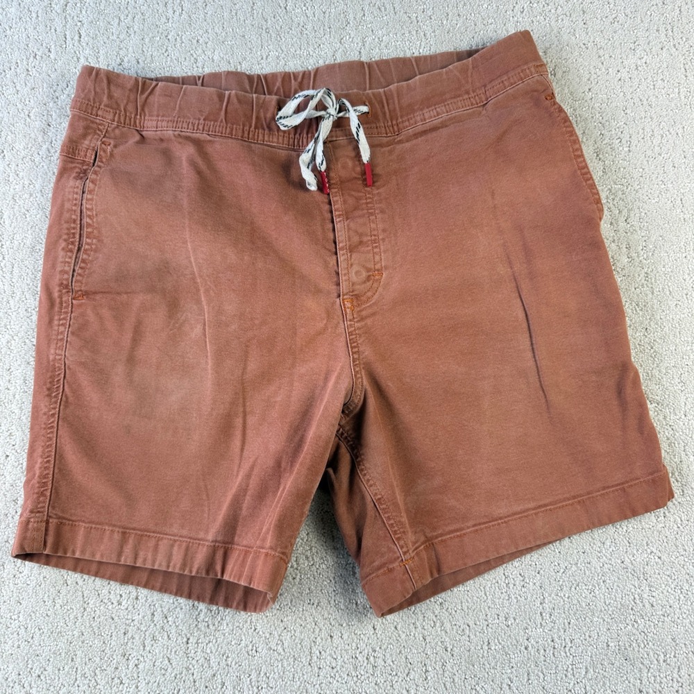 Topo Designs Dirt Shorts Mens M Clay Orange Organic Cotton Stretch Button Fly